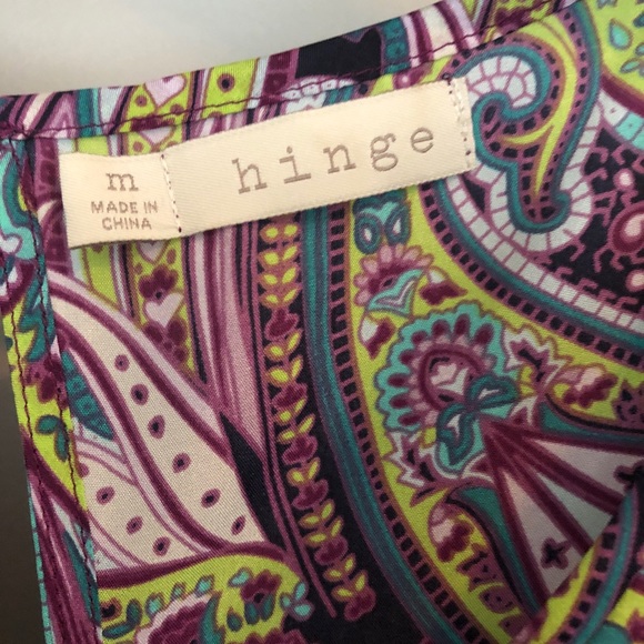 Hinge Split Shoulder Paisley Silk Top - Picture 4 of 7